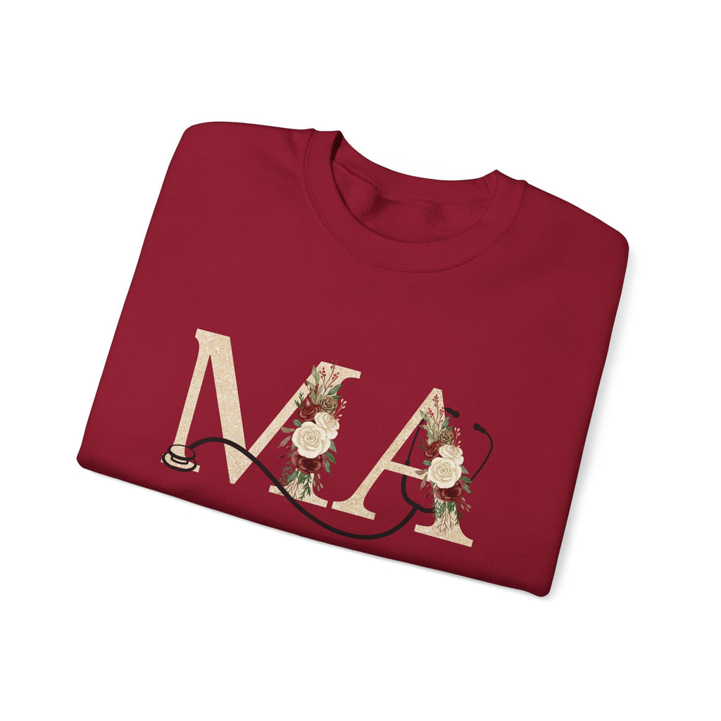 Medical Assistant Floral Monogram Sweatshirt