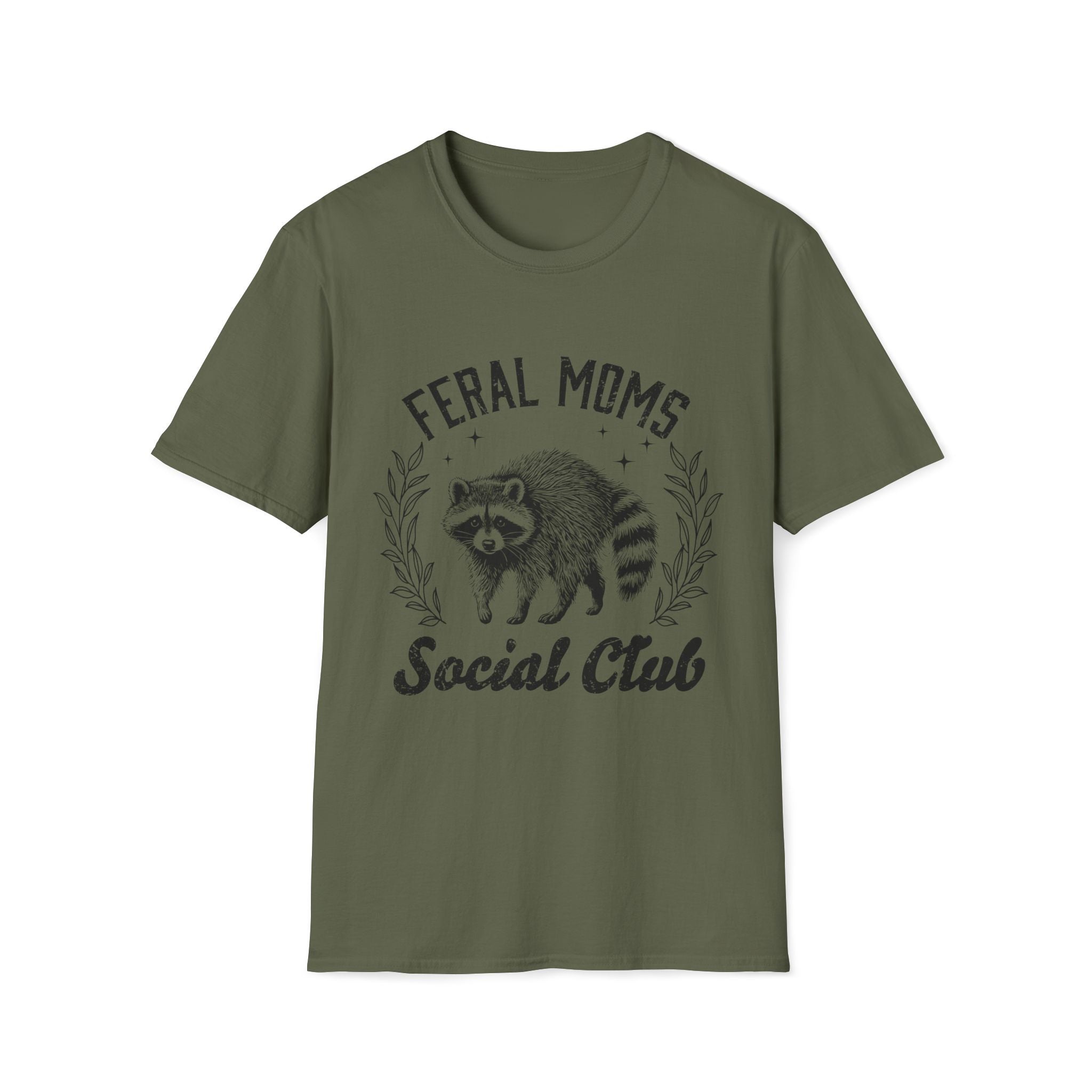 Feral Moms Social Club T-Shirt — Funny Raccoon Mom Graphic Tee