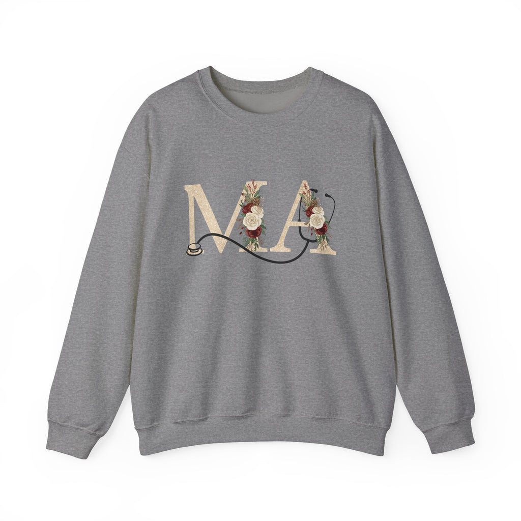 Medical Assistant Floral Monogram Sweatshirt