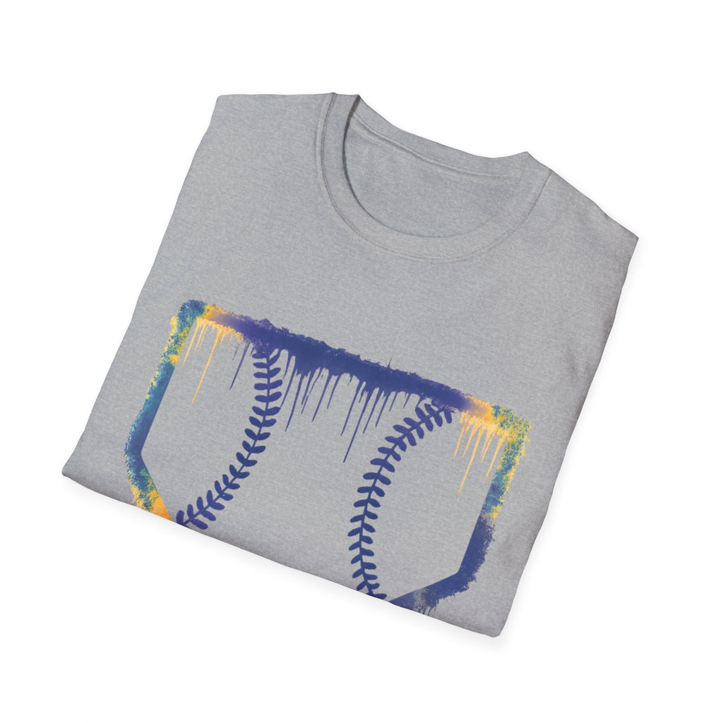 Baseball Home Plate Drip T-Shirt