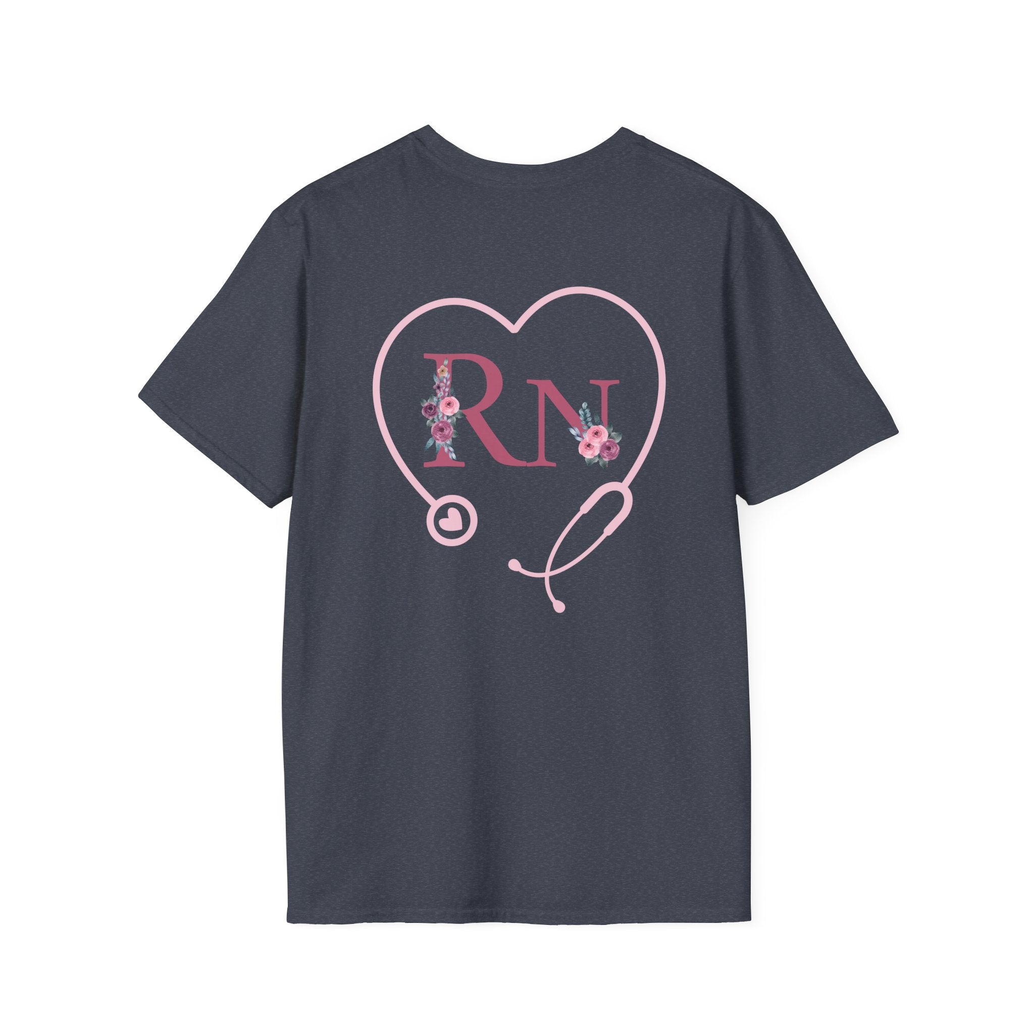 Registered Nurse Heart Stethoscope T-Shirt — Floral Registered Nurse Tee