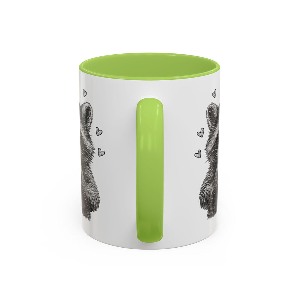 Raccoon Heart Coffee Mug — Cute Woodland Animal Accent Mug (11/15oz)