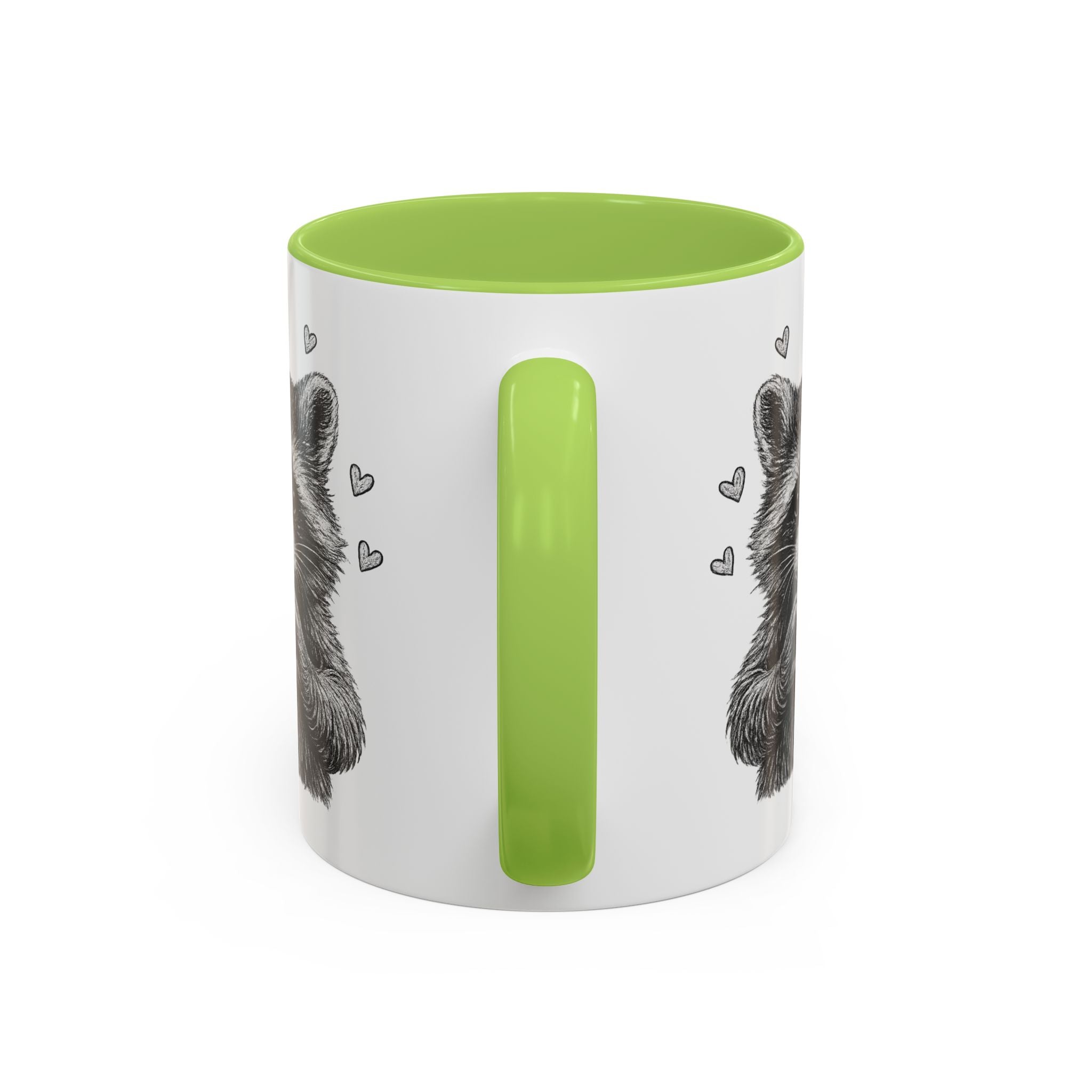 Raccoon Heart Coffee Mug — Cute Woodland Animal Accent Mug (11/15oz)