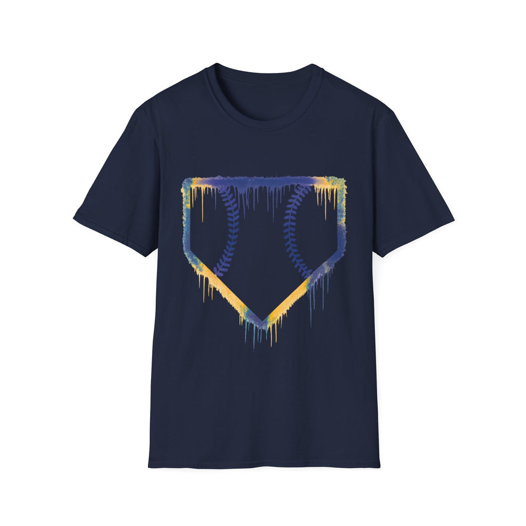 Baseball Home Plate Drip T-Shirt