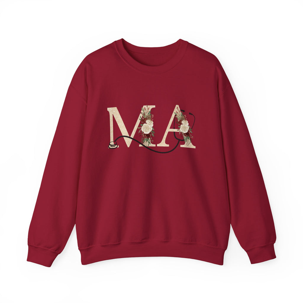 Medical Assistant Floral Monogram Sweatshirt