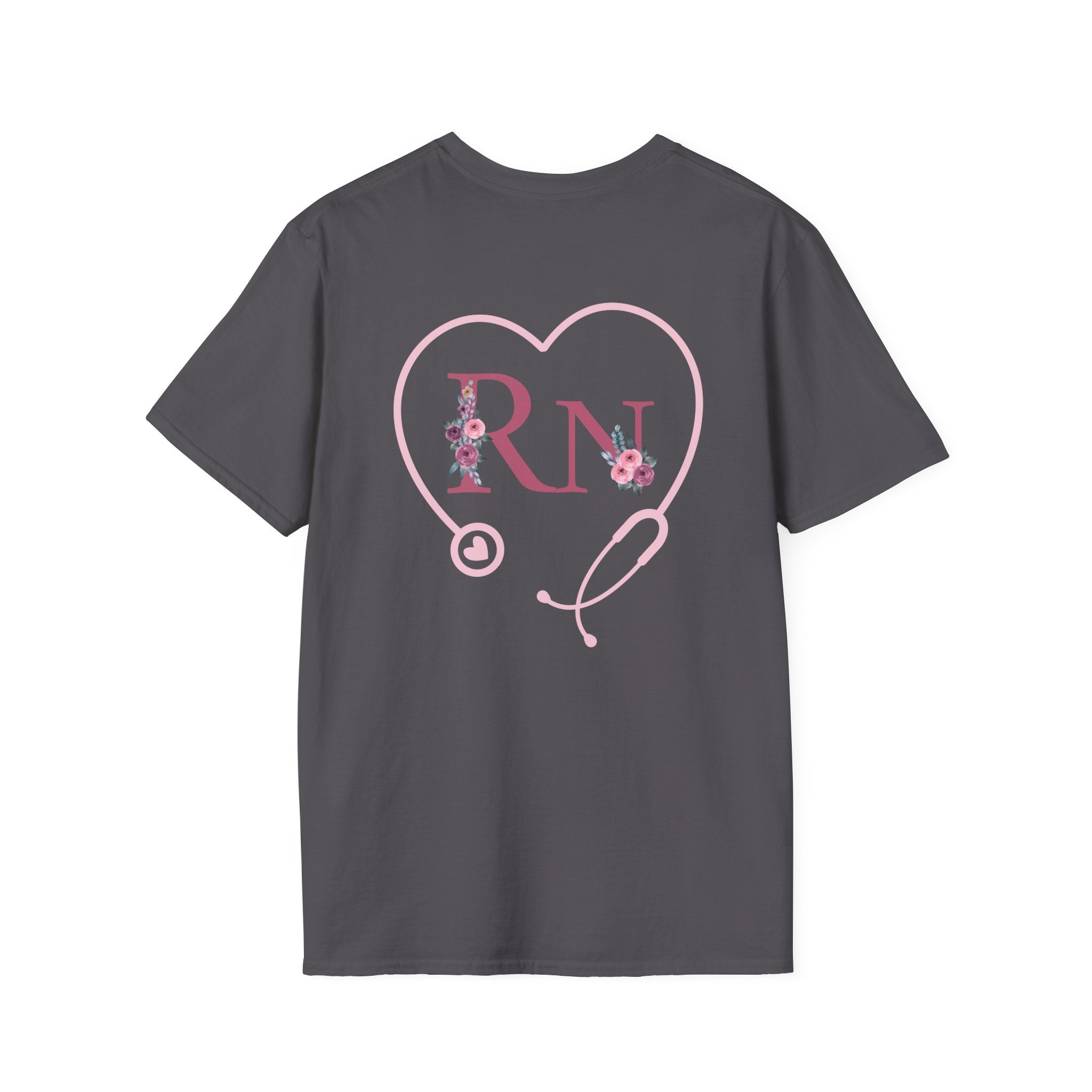 Registered Nurse Heart Stethoscope T-Shirt — Floral Registered Nurse Tee
