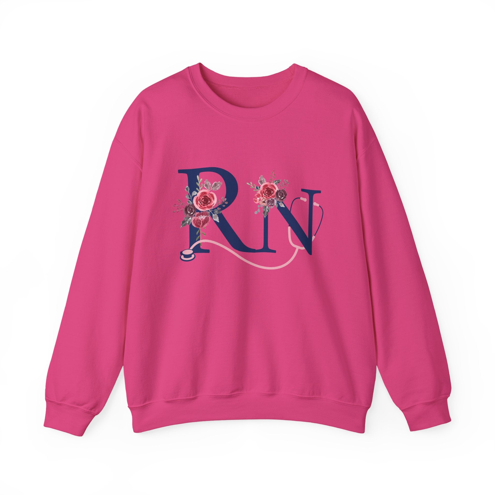Registered Nurse Crewneck Sweatshirt — Floral R N Monogram Pullover