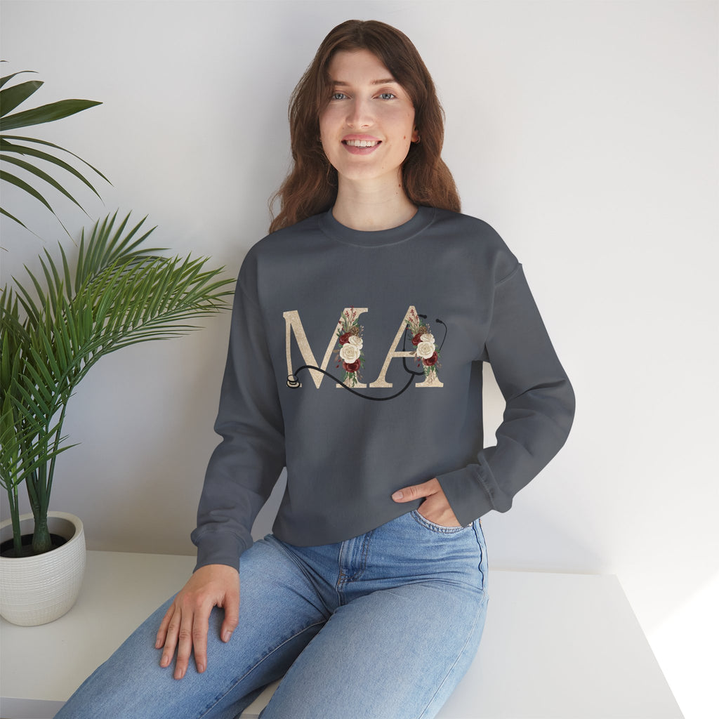 Medical Assistant Floral Monogram Sweatshirt