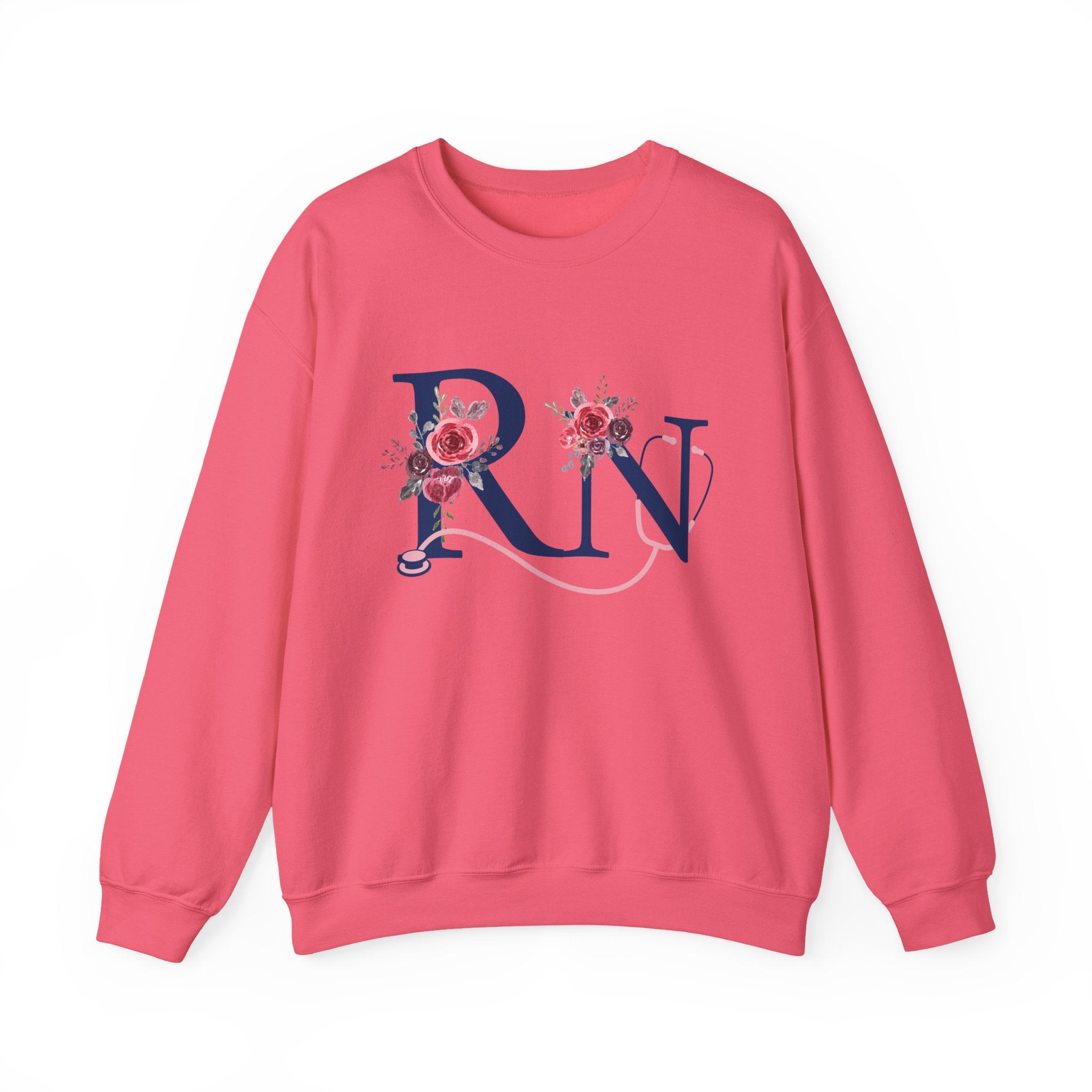 Registered Nurse Crewneck Sweatshirt — Floral R N Monogram Pullover