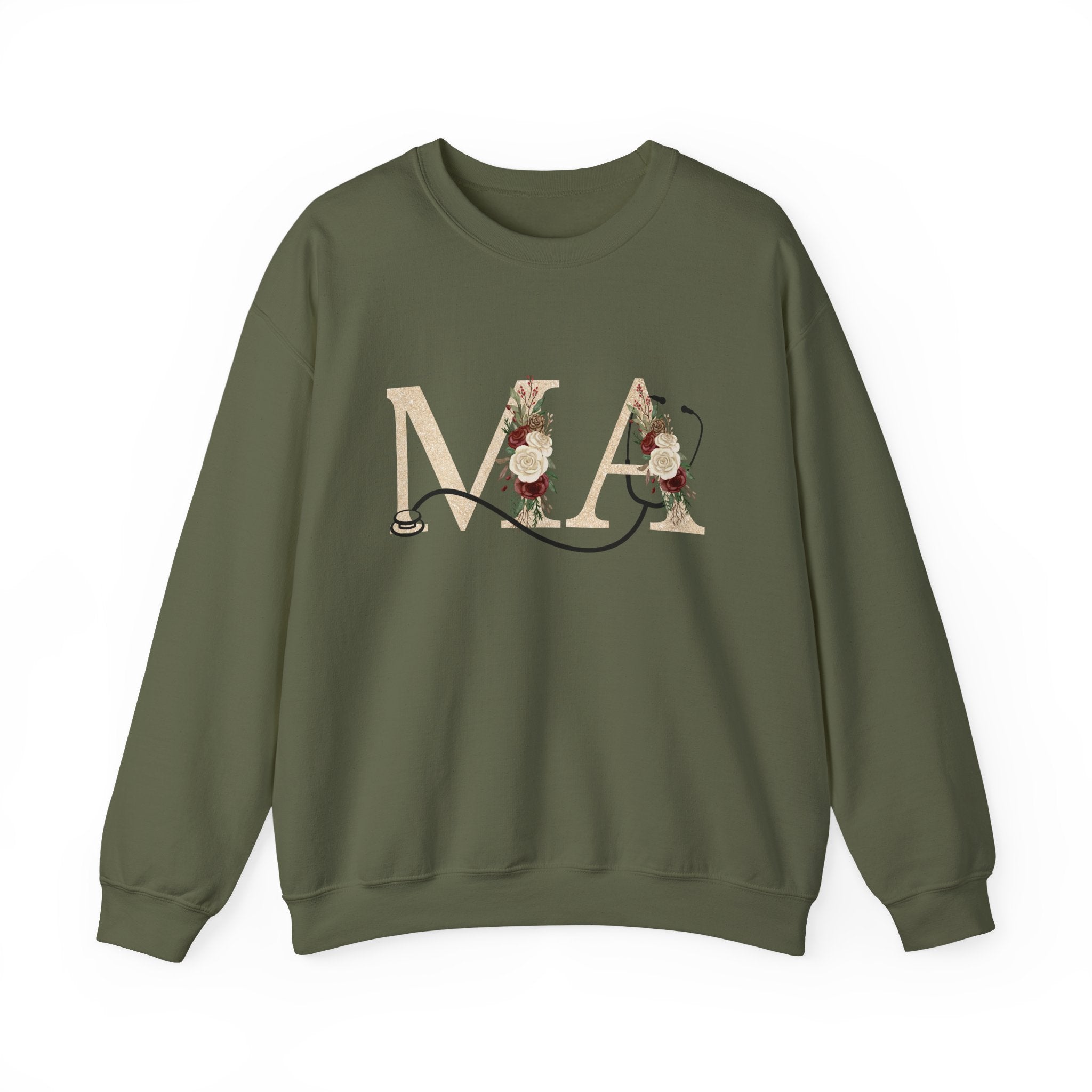 Medical Assistant Floral Monogram Sweatshirt