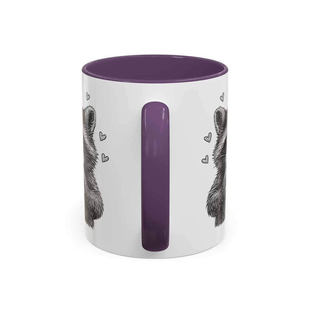 Raccoon Heart Coffee Mug — Cute Woodland Animal Accent Mug (11/15oz)