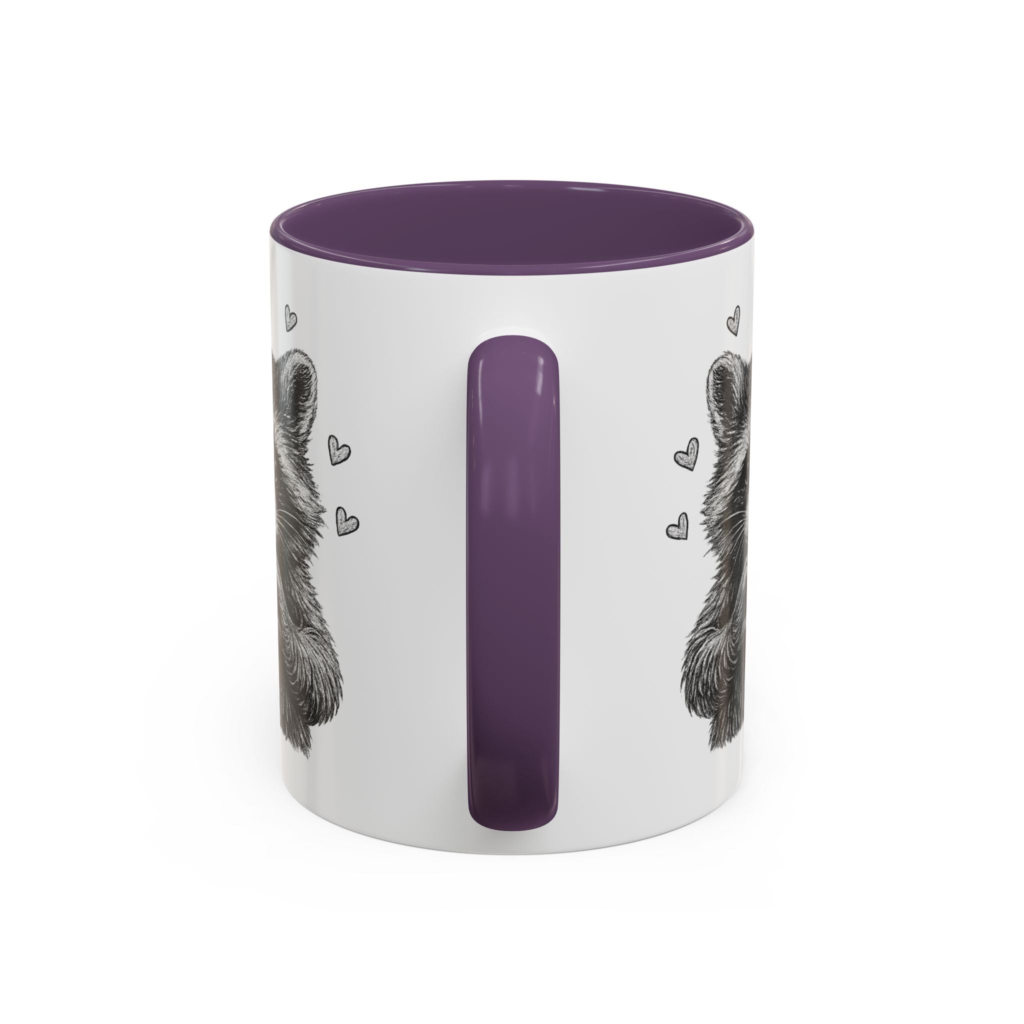 Raccoon Heart Coffee Mug — Cute Woodland Animal Accent Mug (11/15oz)