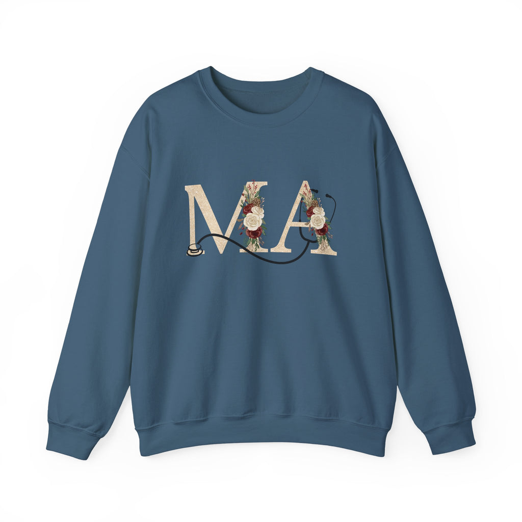 Medical Assistant Floral Monogram Sweatshirt