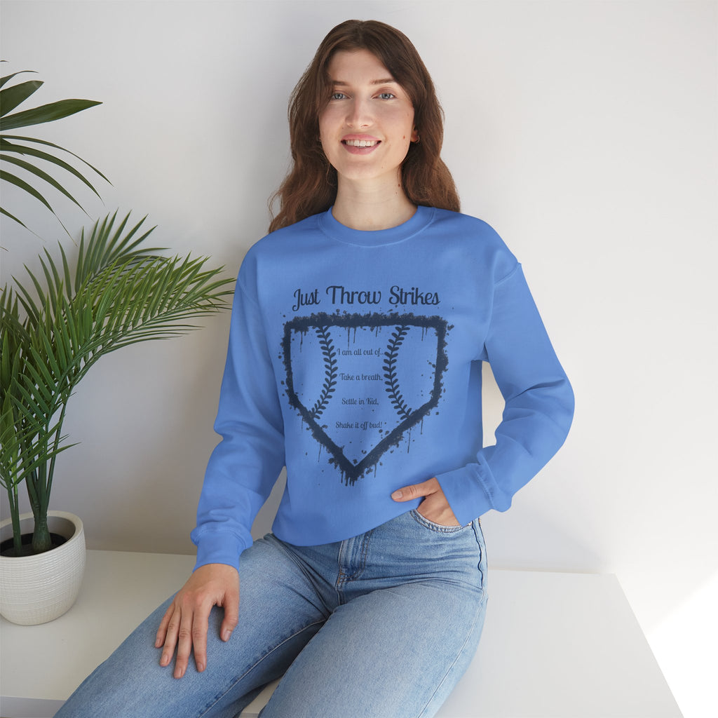 Just Throw Strikes Baseball Crewneck Sweatshirt