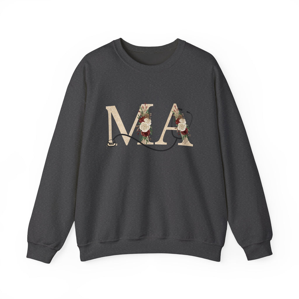 Medical Assistant Floral Monogram Sweatshirt