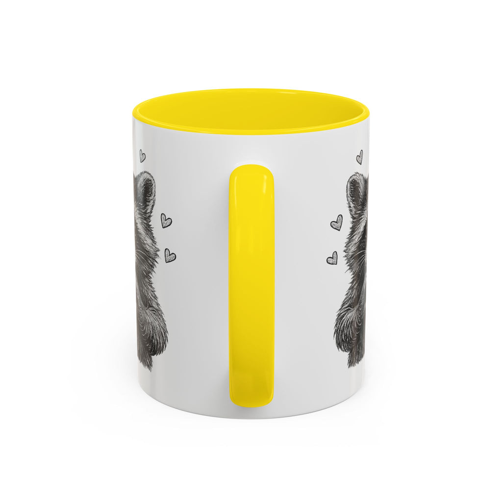 Raccoon Heart Coffee Mug — Cute Woodland Animal Accent Mug (11/15oz)