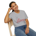 Love Baseball lace script Tee — Heart Doodle Valentine T-Shirt