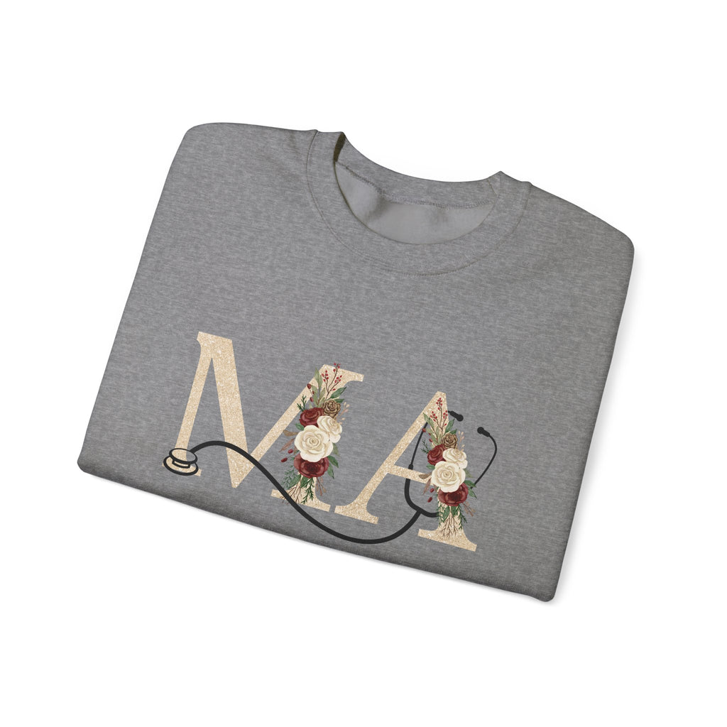 Medical Assistant Floral Monogram Sweatshirt