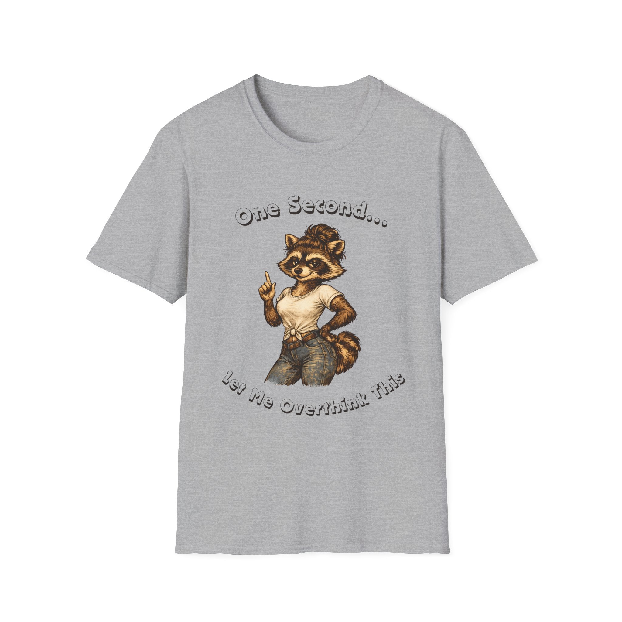Raccoon Vintage Tee — "One Second... Let me Overthink" Graphic T-Shirt