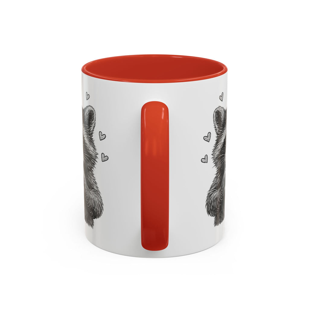 Raccoon Heart Coffee Mug — Cute Woodland Animal Accent Mug (11/15oz)