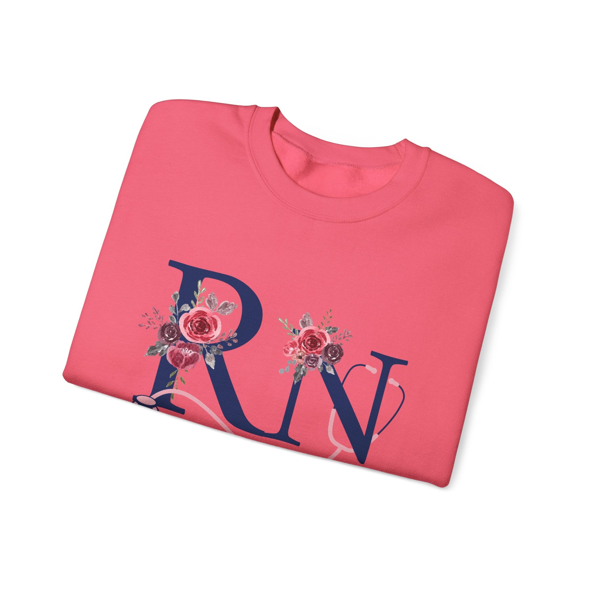 Registered Nurse Crewneck Sweatshirt — Floral R N Monogram Pullover