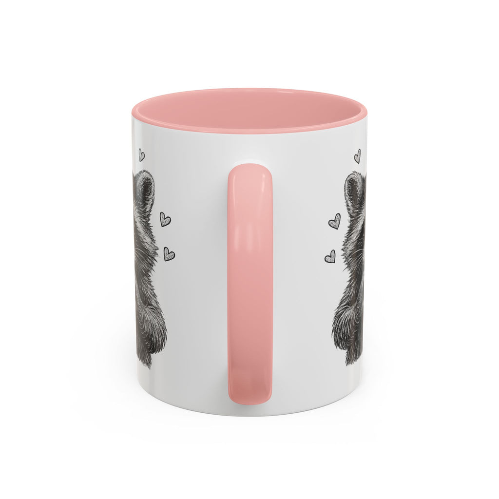 Raccoon Heart Coffee Mug — Cute Woodland Animal Accent Mug (11/15oz)