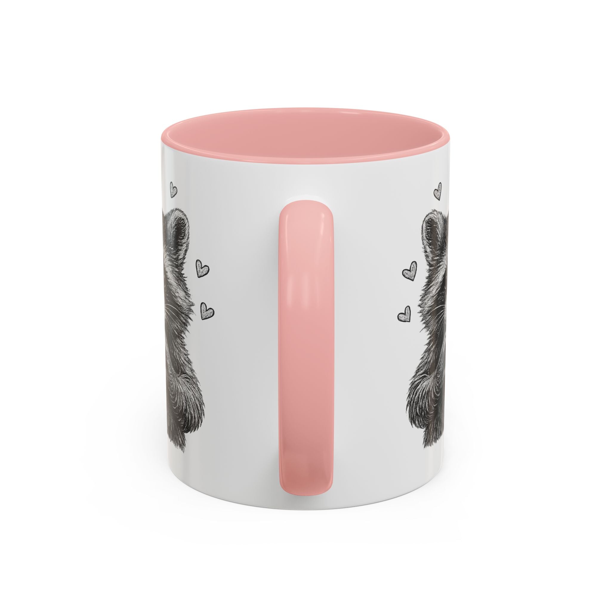 Raccoon Heart Coffee Mug — Cute Woodland Animal Accent Mug (11/15oz)