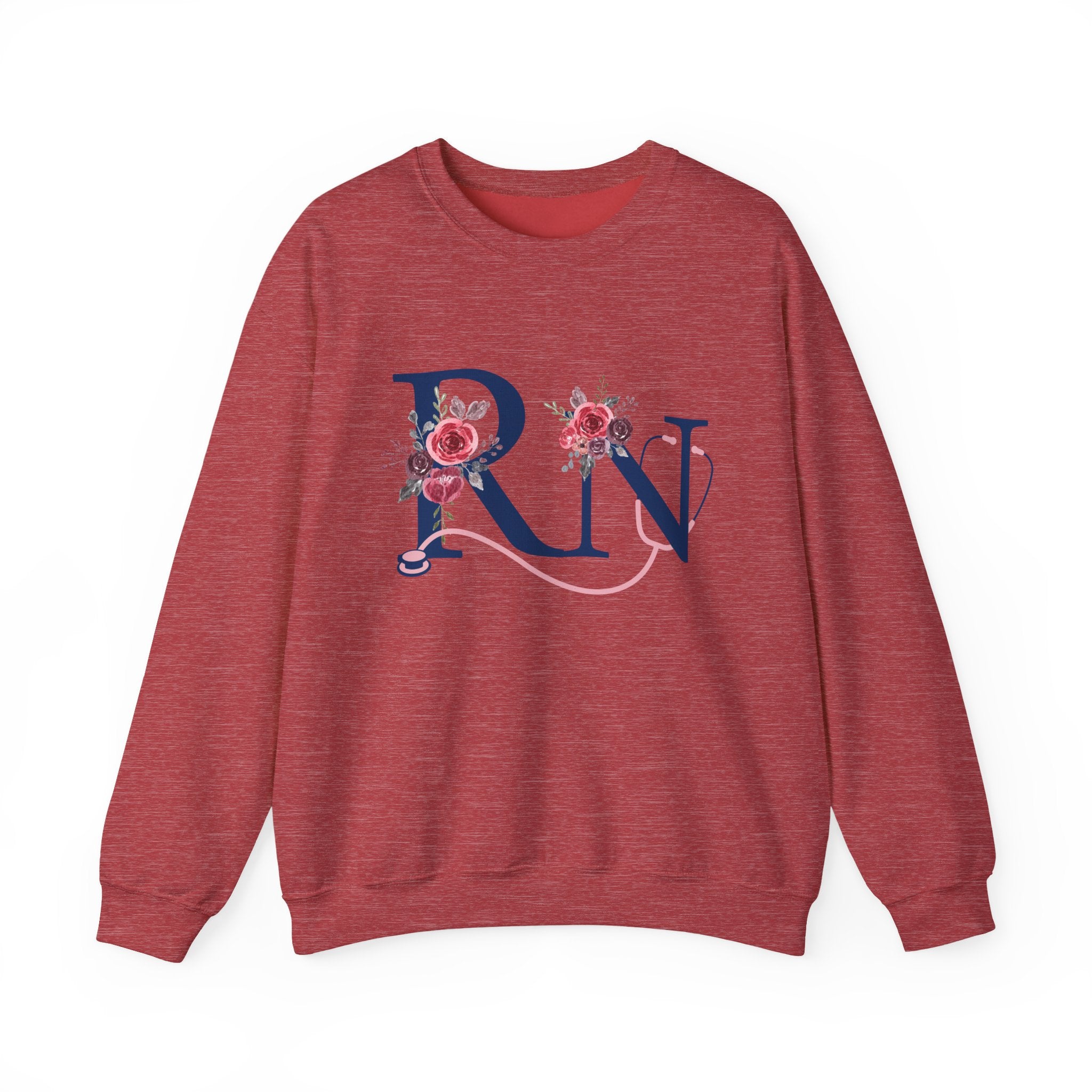 Registered Nurse Crewneck Sweatshirt — Floral R N Monogram Pullover