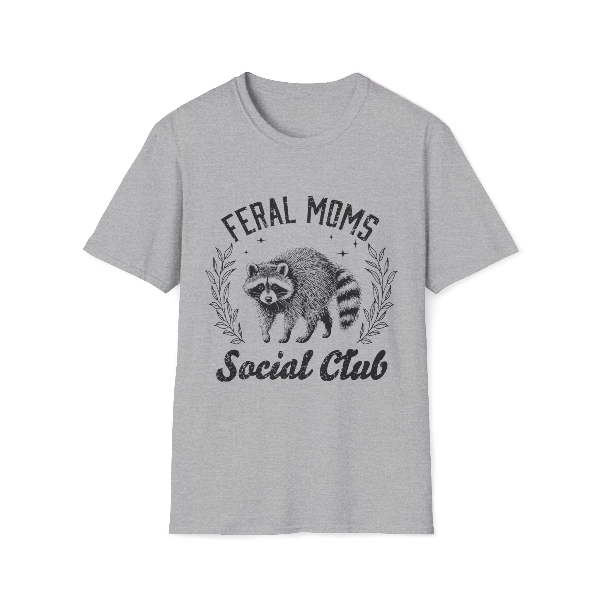 Feral Moms Social Club T-Shirt — Funny Raccoon Mom Graphic Tee
