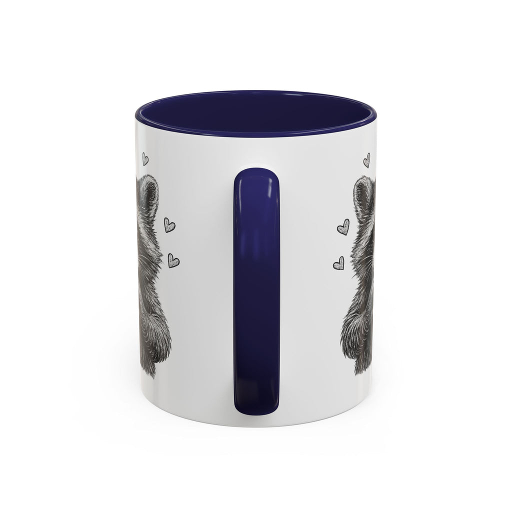 Raccoon Heart Coffee Mug — Cute Woodland Animal Accent Mug (11/15oz)