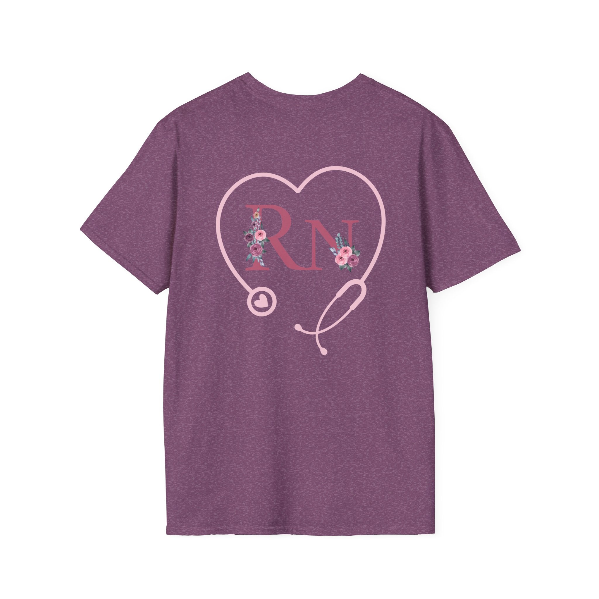 Registered Nurse Heart Stethoscope T-Shirt — Floral Registered Nurse Tee