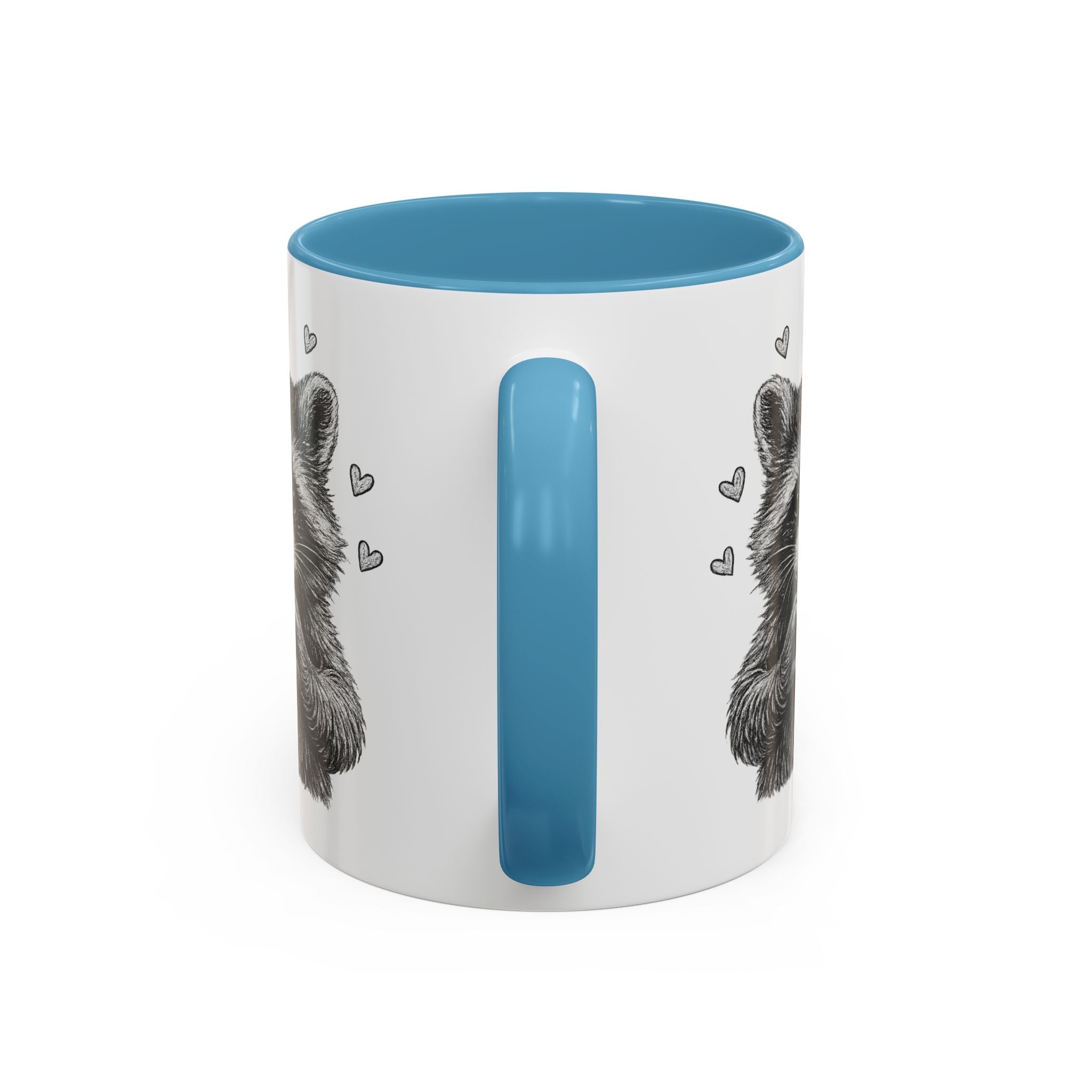 Raccoon Heart Coffee Mug — Cute Woodland Animal Accent Mug (11/15oz)