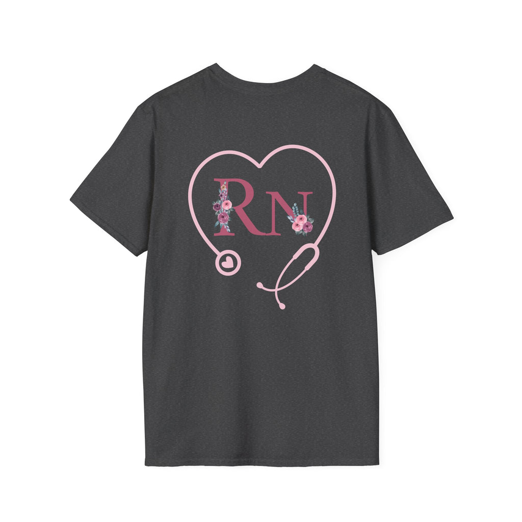 Registered Nurse Heart Stethoscope T-Shirt — Floral Registered Nurse Tee