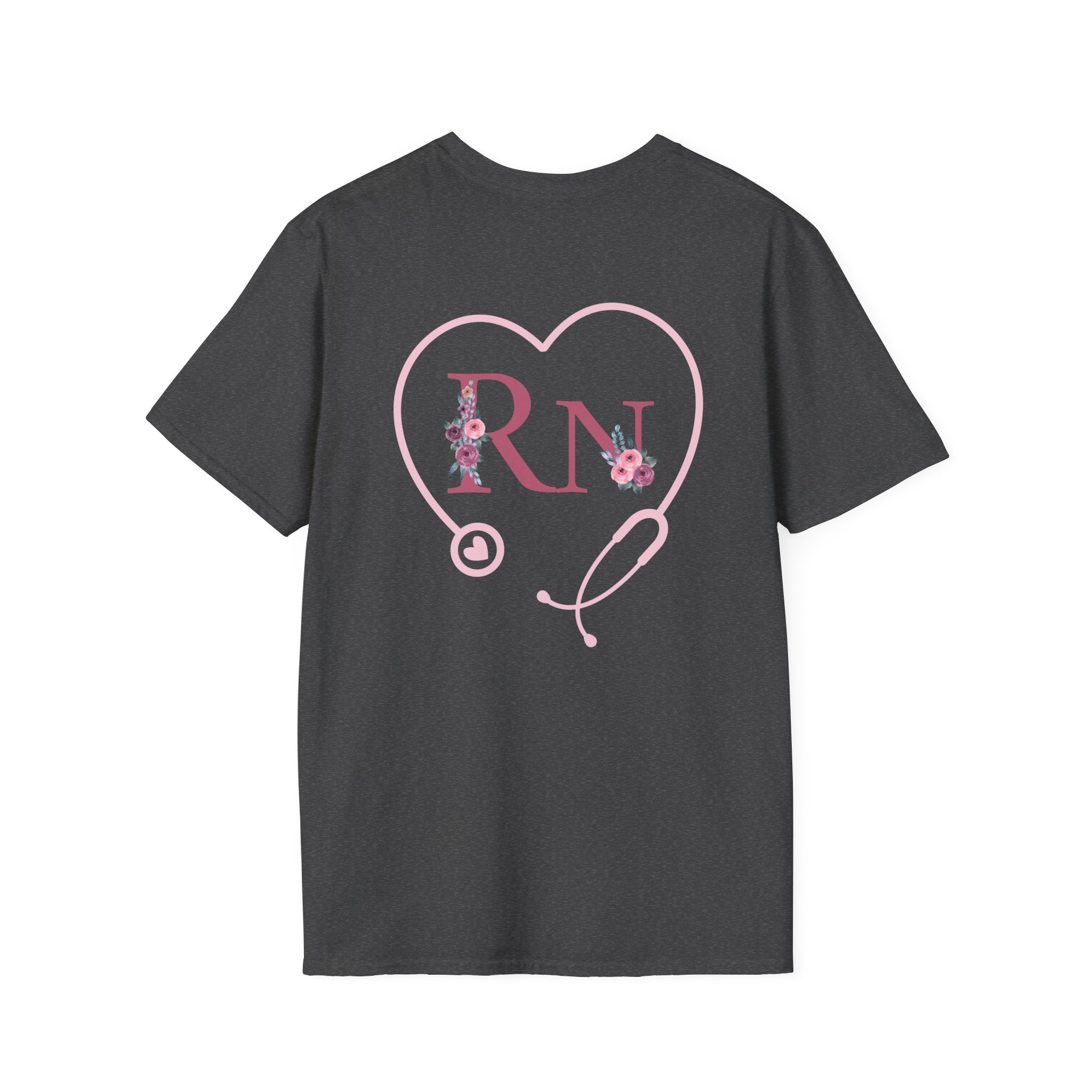 Registered Nurse Heart Stethoscope T-Shirt — Floral Registered Nurse Tee