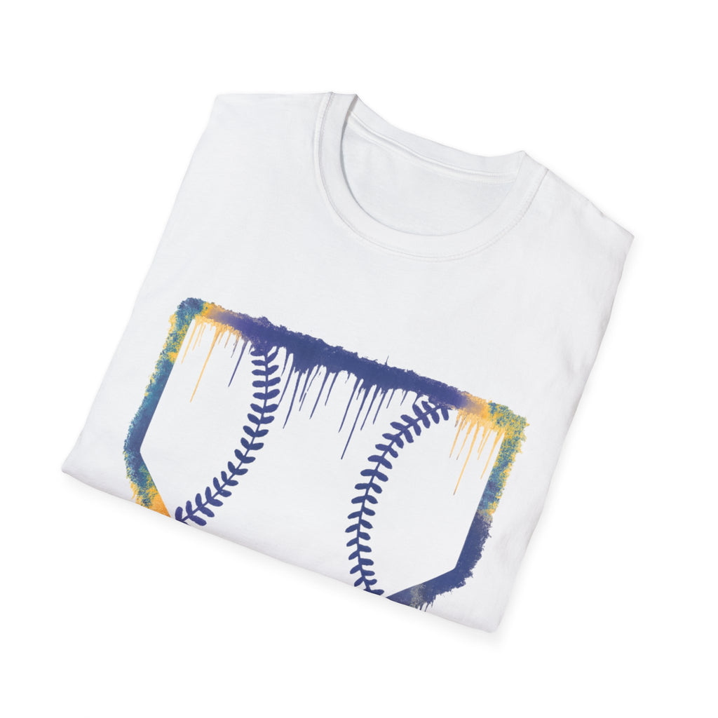 Baseball Home Plate Drip T-Shirt