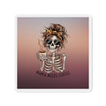 Mama Needs Coffee Skeleton Die-Cut Magnet — Funny Mom Coffee Refrigerator Sticker