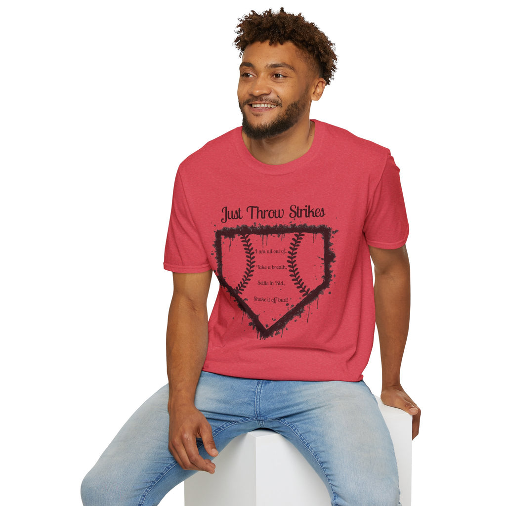 Baseball Home Plate T-Shirt — "Just Throw Strikes" Graphic Tee