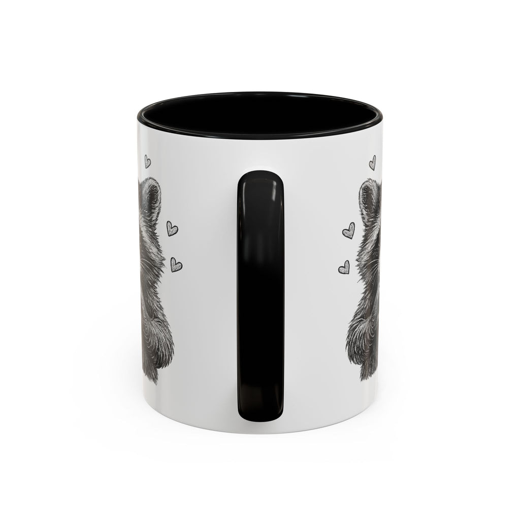 Raccoon Heart Coffee Mug — Cute Woodland Animal Accent Mug (11/15oz)
