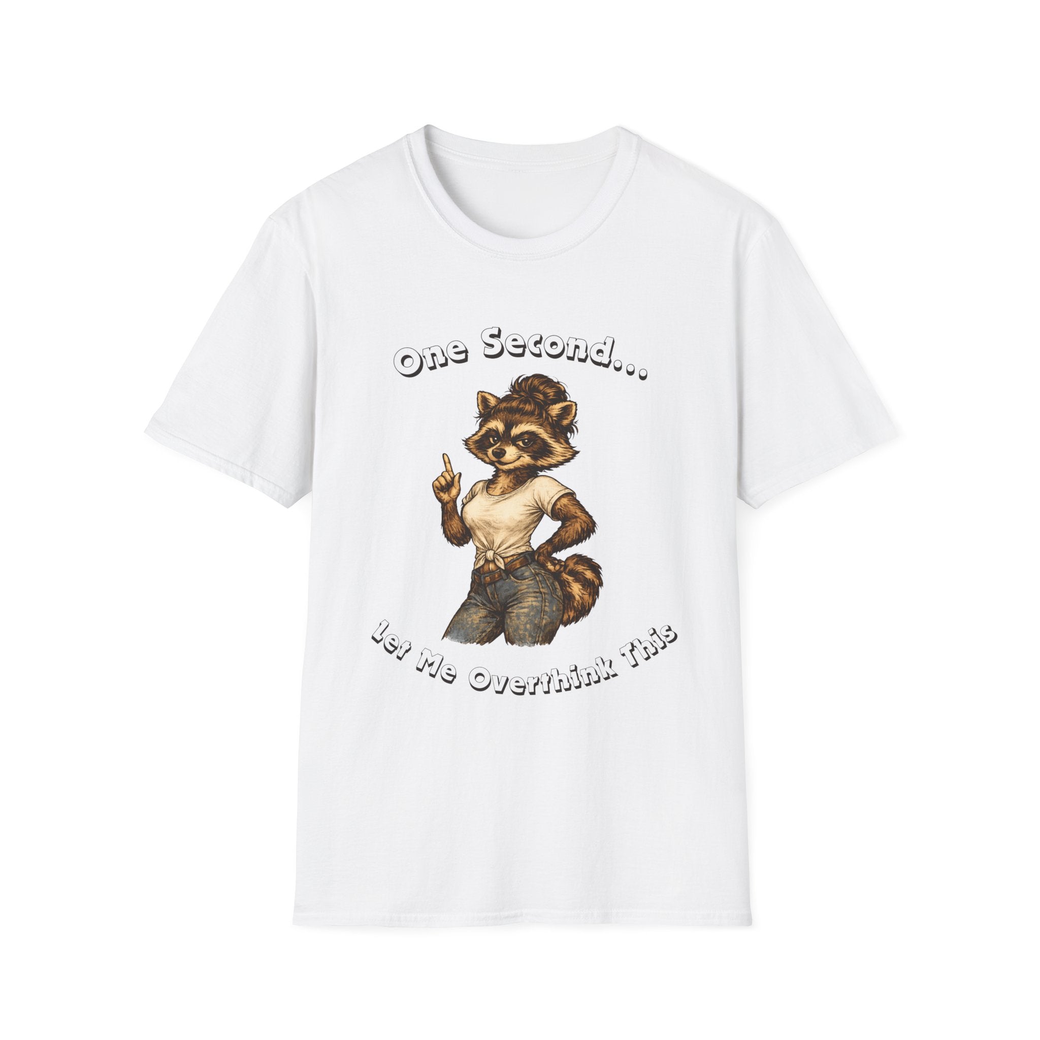 Raccoon Vintage Tee — "One Second... Let me Overthink" Graphic T-Shirt